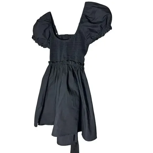 Princess Polly Black Mini Smocked Dress XS - Picture 3 of 6